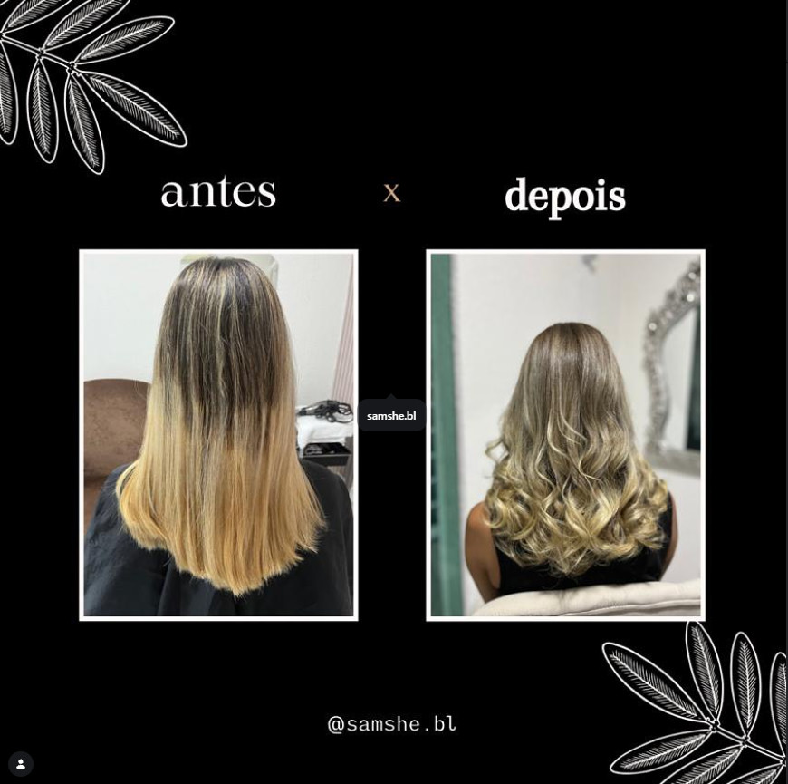 Antes e depois — Samshe Belezaria
